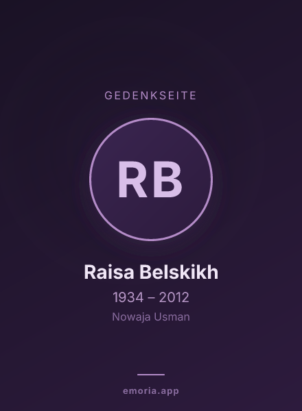 Gedenkportrait von Raisa Belskikh