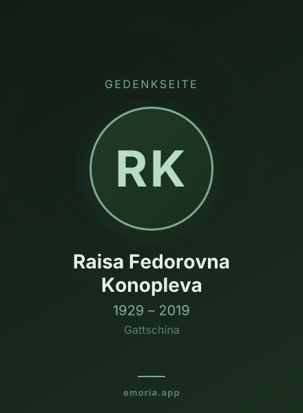 Gedenkportrait von Raisa Fedorovna Konopleva