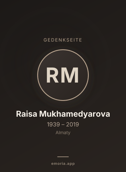 Gedenkportrait von Raisa Mukhamedyarova