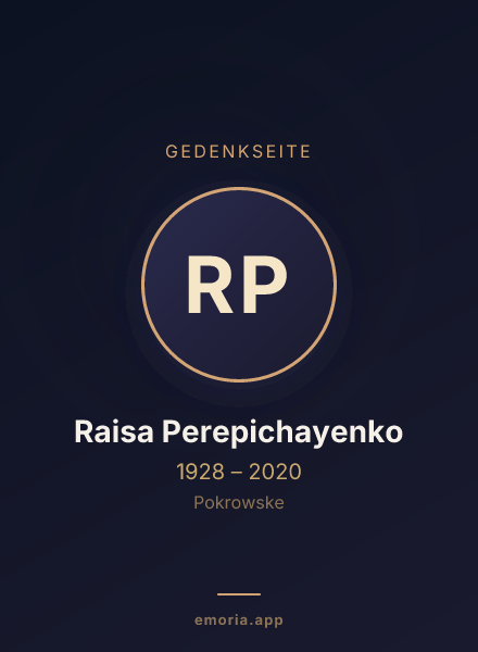 Gedenkportrait von Raisa Perepichayenko