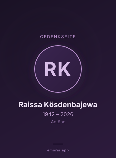 Gedenkportrait von Raissa Kösdenbajewa