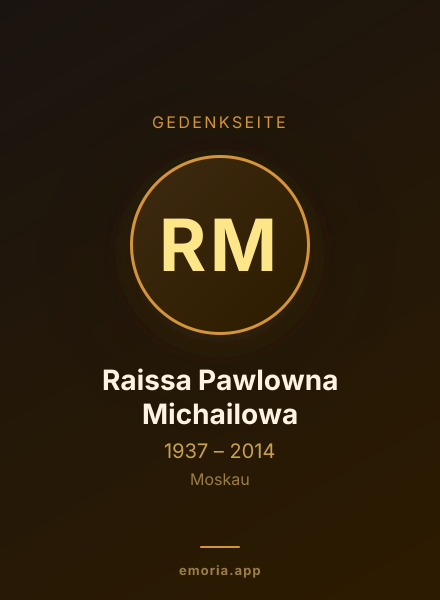 Gedenkportrait von Raissa Pawlowna Michailowa