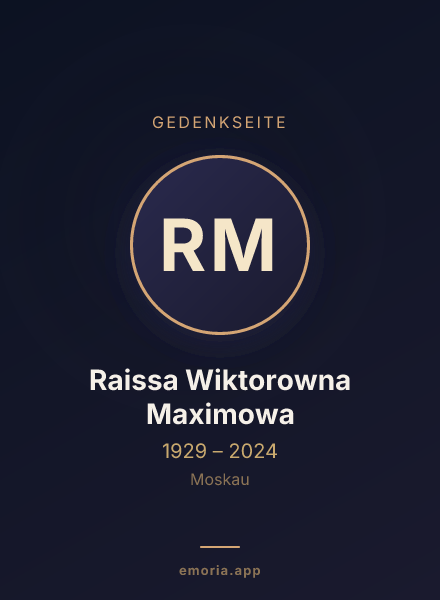 Gedenkportrait von Raissa Wiktorowna Maximowa