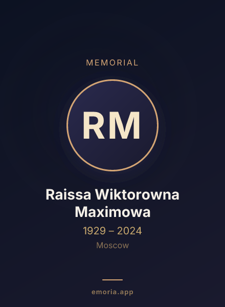 Memorial portrait of Raissa Wiktorowna Maximowa