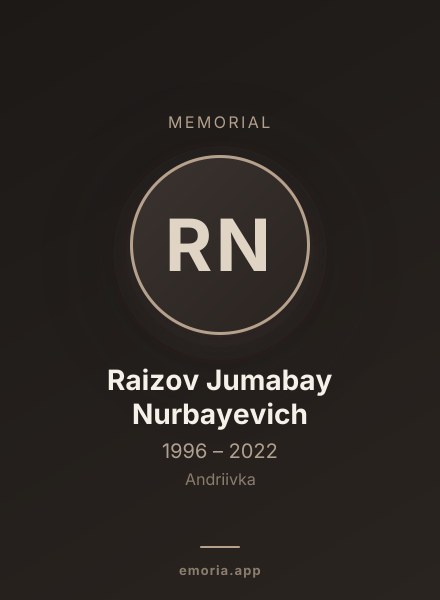 Memorial portrait of Raizov Jumabay Nurbayevich