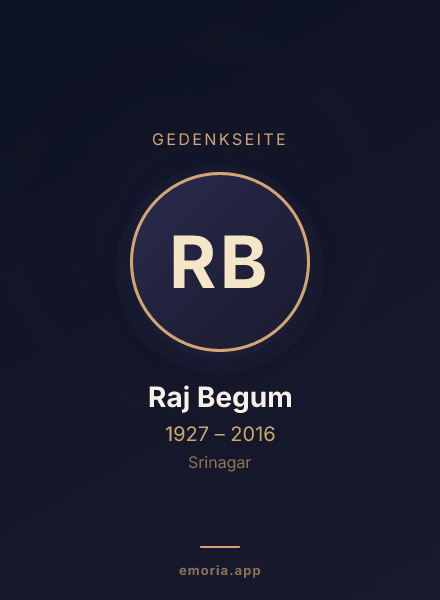 Gedenkportrait von Raj Begum