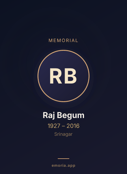 Memorial portrait of Raj Begum