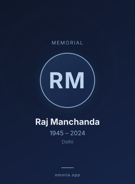 Memorial portrait of Raj Manchanda