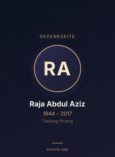 Gedenkportrait von Raja Abdul Aziz