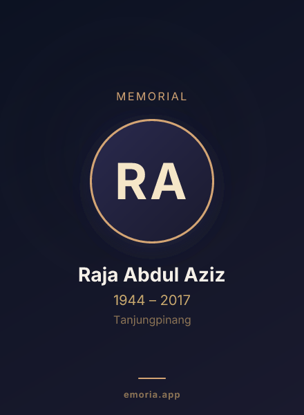 Memorial portrait of Raja Abdul Aziz