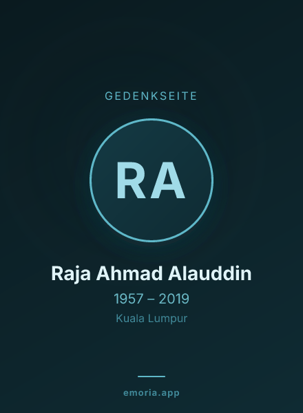 Gedenkportrait von Raja Ahmad Alauddin
