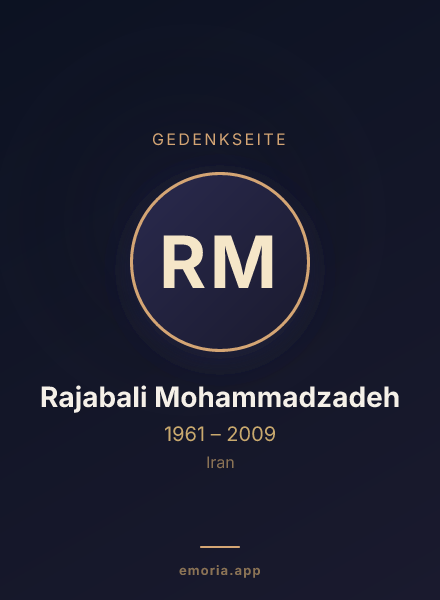 Gedenkportrait von Rajabali Mohammadzadeh
