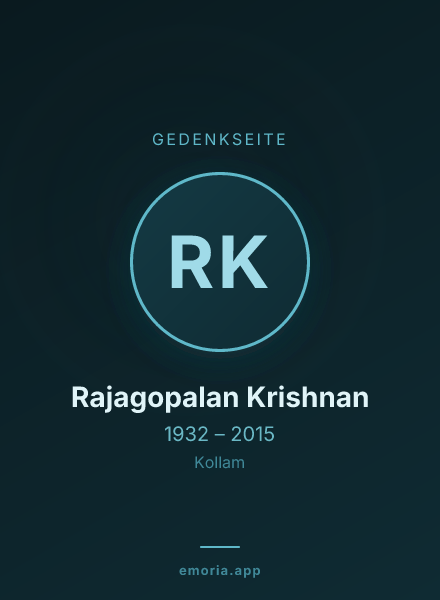 Gedenkportrait von Rajagopalan Krishnan