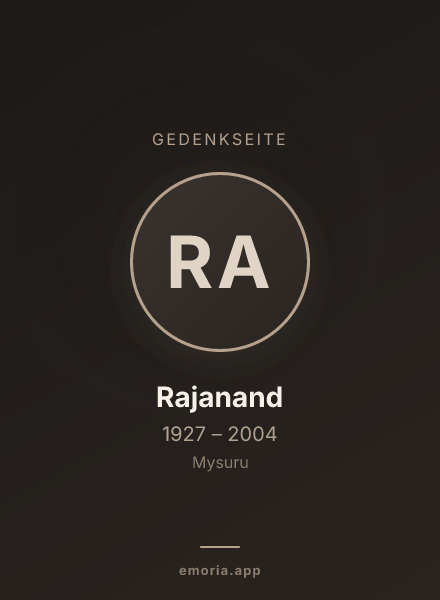 Gedenkportrait von Rajanand