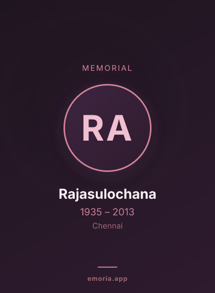 Memorial portrait of Rajasulochana
