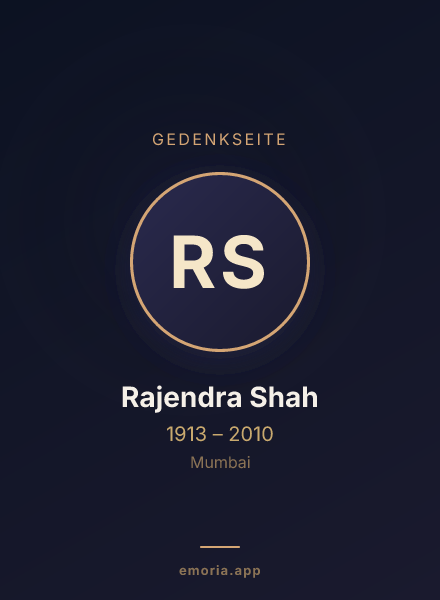 Gedenkportrait von Rajendra Shah