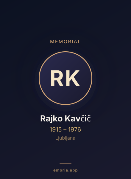 Memorial portrait of Rajko Kavčič