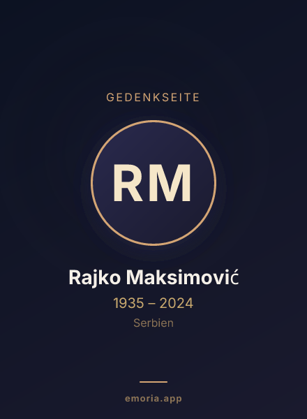 Gedenkportrait von Rajko Maksimović