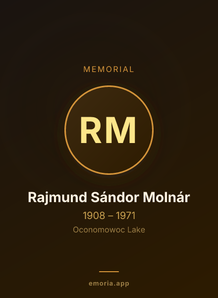 Memorial portrait of Rajmund Sándor Molnár