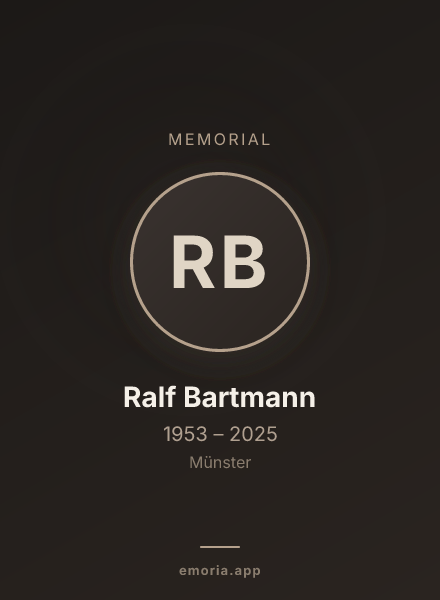 Memorial portrait of Ralf Bartmann