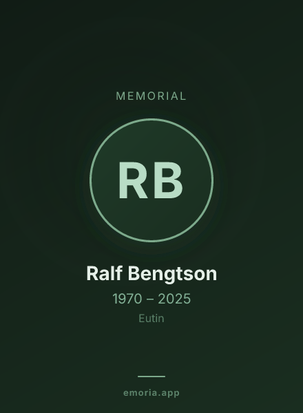 Memorial portrait of Ralf Bengtson