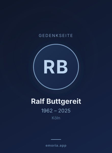 Gedenkportrait von Ralf Buttgereit