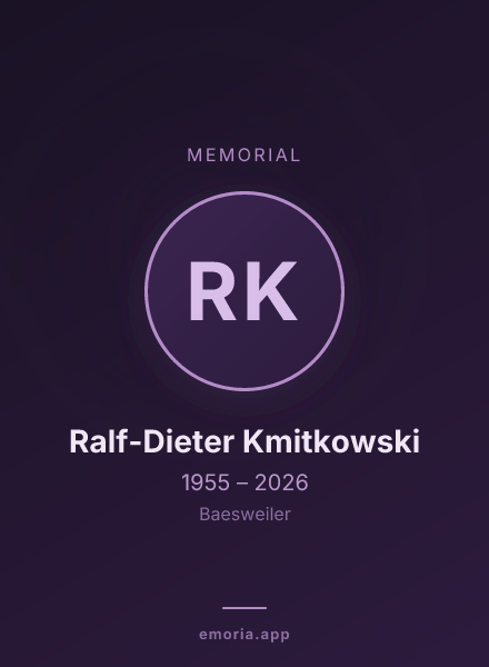 Memorial portrait of Ralf-Dieter Kmitkowski