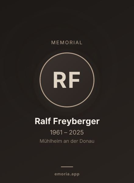 Memorial portrait of Ralf Freyberger