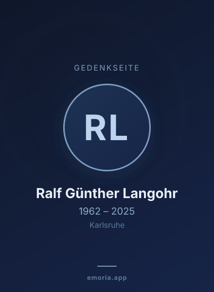 Gedenkportrait von Ralf Günther Langohr