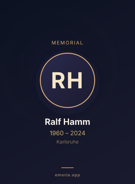 Memorial portrait of Ralf Hamm