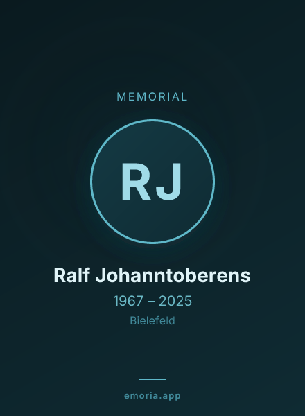 Memorial portrait of Ralf Johanntoberens