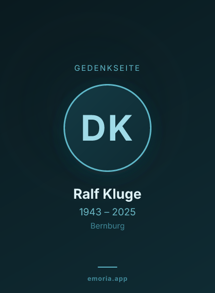 Gedenkportrait von Dr. Ralf Kluge