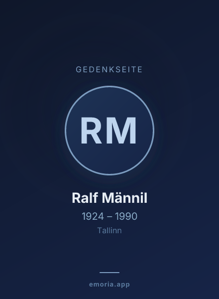 Gedenkportrait von Ralf Männil