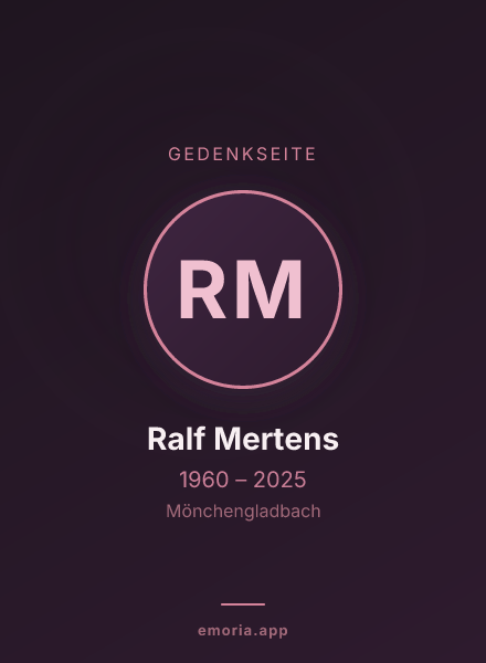 Gedenkportrait von Ralf Mertens
