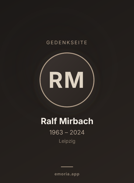 Gedenkportrait von Ralf Mirbach