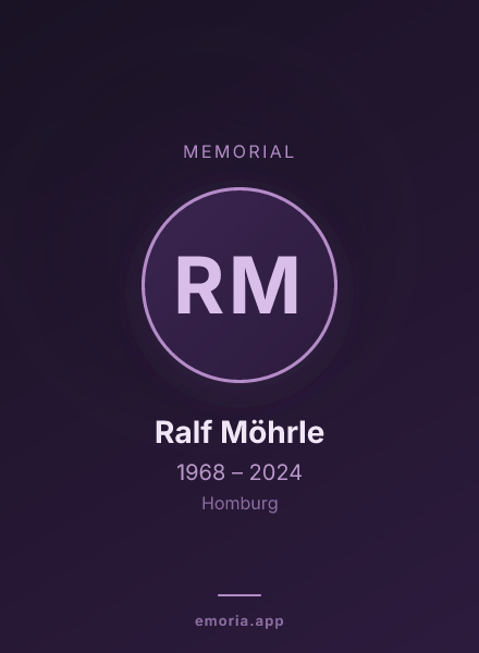 Memorial portrait of Ralf Möhrle