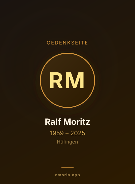 Gedenkportrait von Ralf Moritz