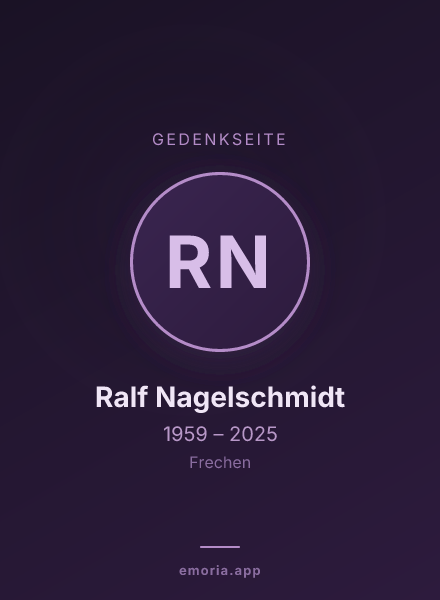 Gedenkportrait von Ralf Nagelschmidt