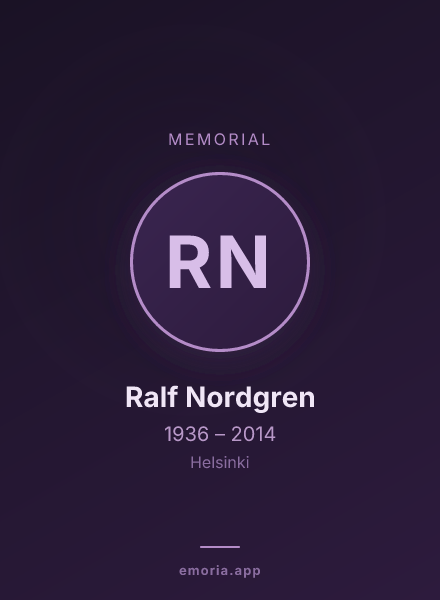 Memorial portrait of Ralf Nordgren