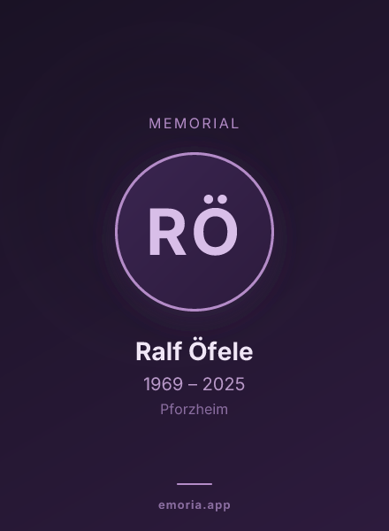 Memorial portrait of Ralf Öfele
