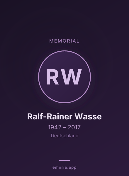 Memorial portrait of Ralf-Rainer Wasse