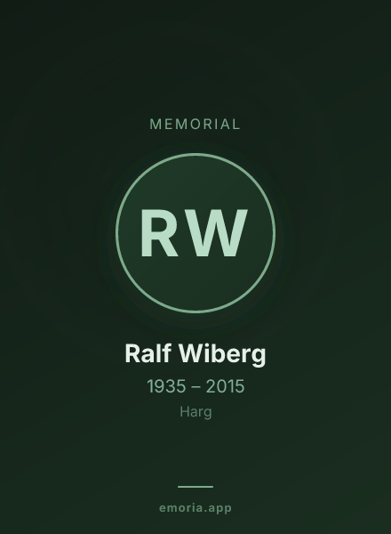 Memorial portrait of Ralf Wiberg