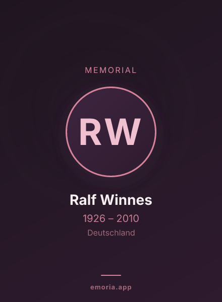 Memorial portrait of Ralf Winnes