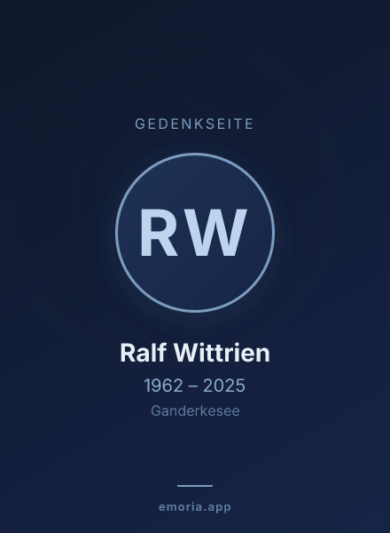 Gedenkportrait von Ralf Wittrien