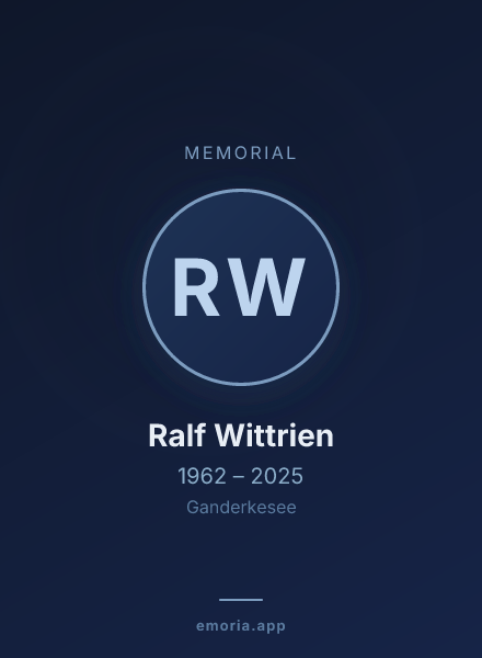 Memorial portrait of Ralf Wittrien