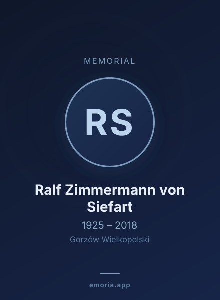Memorial portrait of Ralf Zimmermann von Siefart