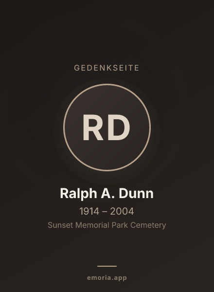 Gedenkportrait von Ralph A. Dunn
