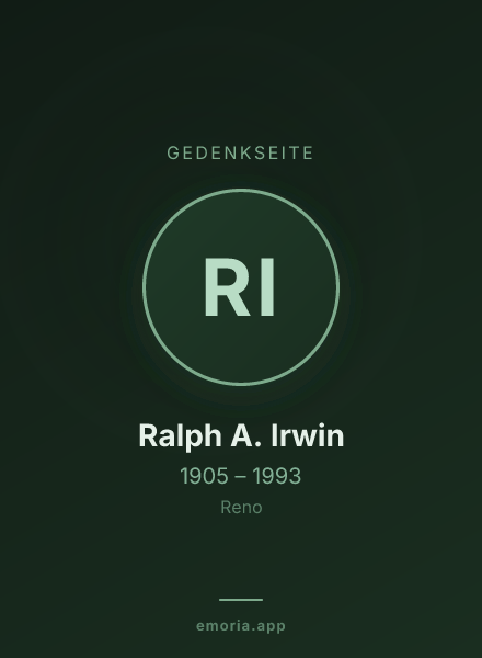 Gedenkportrait von Ralph A. Irwin
