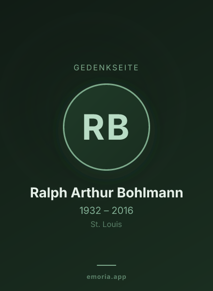 Gedenkportrait von Ralph Arthur Bohlmann