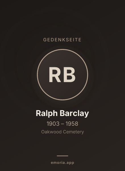Gedenkportrait von Ralph Barclay